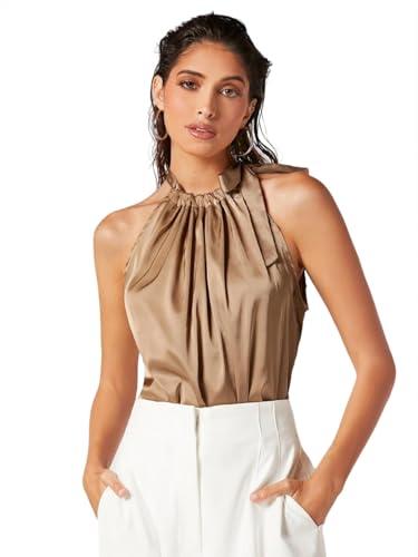 kotty women's casual sleeveless top(brown,xl)