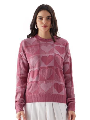 the souled store tss originals: love struck women knitted sweaters pink