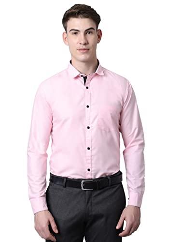 majestic man slim fit cotton blend formal shirts for men (x-large, light pink)