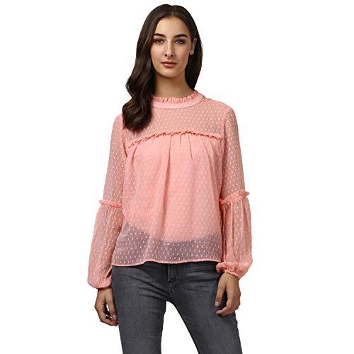 harpa women's georgette dobby top (gr5438_pink_x-large)