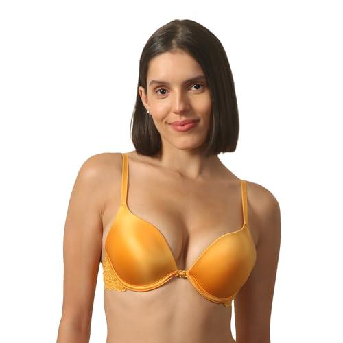 soie women's padded wired medium coverage push up bra (fb-562 gold 36b)