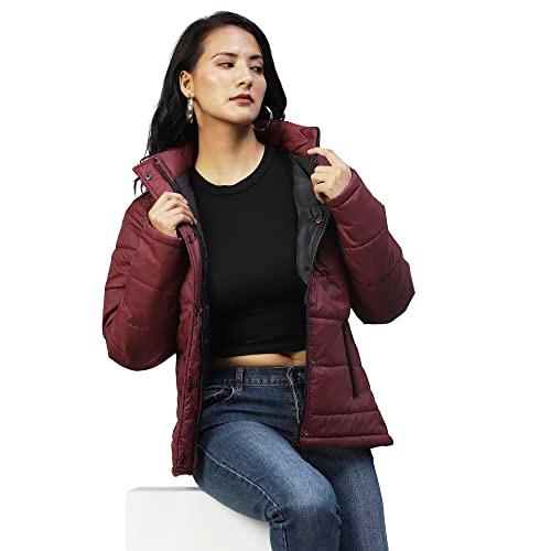 rigo women wine puffer jacket