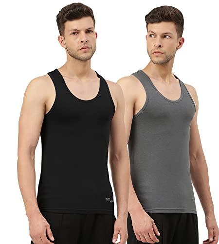 freecultr men's twin skin bamboo cotton regular fit vest, anti microbial, anti odor, breath tech super soft & comfort fit inner wear (pack of 2), assorted