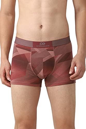 peter england men's 57% cotton, 40% viscose and 3% spandex classic regular fit printed trunks (pack of 1) (petrmrgfj11882_maroon_xxl)