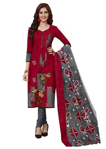 miraan cotton printed readymade salwar suit for women(miraanband1910xxl, xx-large, red)