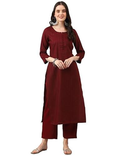 hritika women's striped maroon kurta set_(hrkr2_hrkb0048mron_xs)