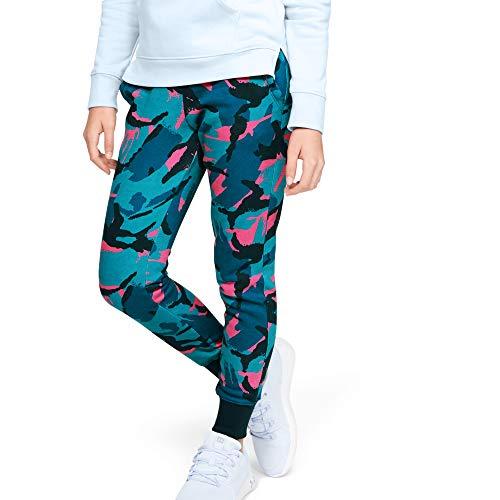 under armour rival printed jogger, tandem teal (431)/white, youth x-small