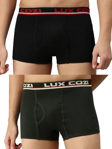 lux cozi bigshot men's pack of 2 black & dark grey semi long trunk (size : 105cm)