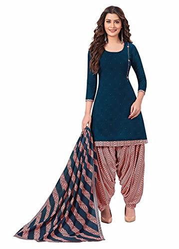 miraan cotton printed readymade salwar suit for women (bandcolor917s_blue_small)