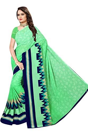 sidhidata textile women's printed georgette saree with unstitched blouse piece(multicolour)