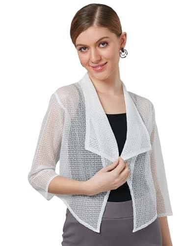 style quotient women open front shrug white