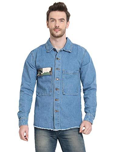 kotty men denim full sleeve regular winter jacket(lightblue,s)