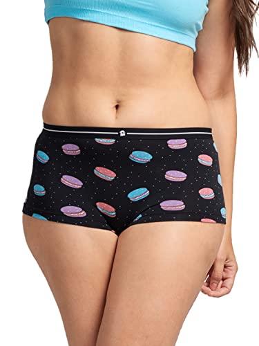 the souled store women macaroons pattern black printed boy shorts