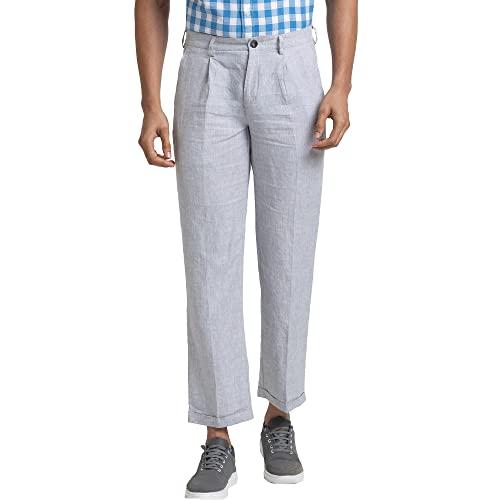 colorplus tailored fit medium grey trouser for men