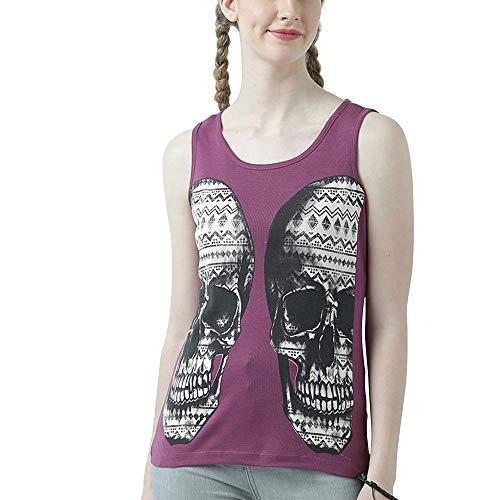 huetrap womens skulls in monochrome printed sleeveless tank top