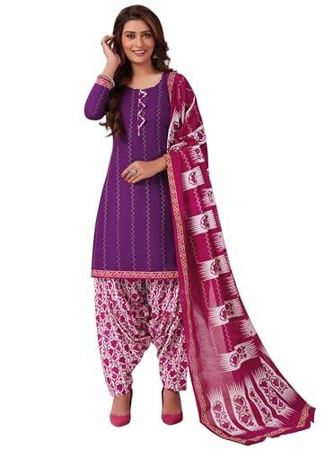 miraan cotton printed readymade salwar suit for women (bandcolor8033s_purple_small)