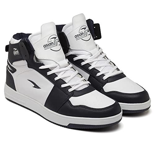 asian carnival-13 high top casual chunky fashion sneaker basketball shoes with rubber outsole for boys navy white