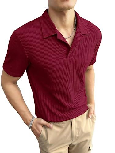 men t-shirt || t-shirt for men || plain t shirt || t-shirt (rib) (l, maroon)