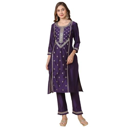 globus women kurta set (3641748002_purple_m)