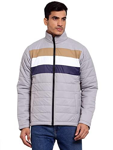 style quotient men grey & navy blue striped lightweight outdoor padded jacket (aw21sqjamir_m.grey-l)