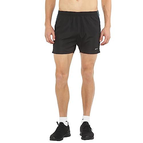 nivia solid polyester elasticated sports shorts with 2 side pockets for men/slim fit shorts for running, training, gym, jogging & walking-black,blue(medium)