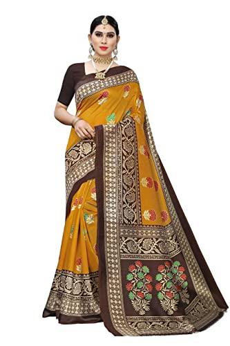 florence women's silk saree blouse (fl-ssc-pitty mustard