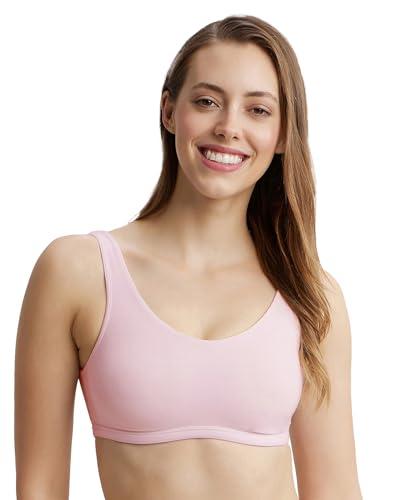 jockey 1550 women's super combed cotton elastane stretch slip on crop top with stay fresh treatment_crush n blush_l