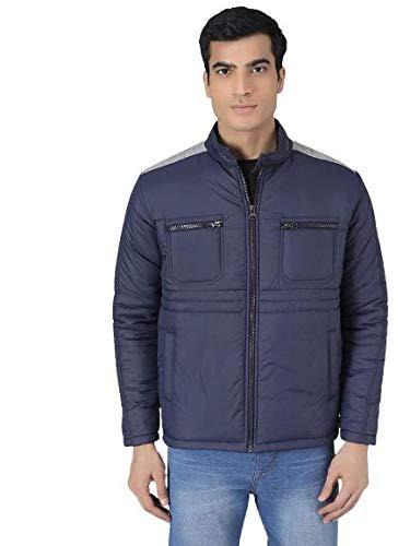 kotty long sleeve padded puffer men winterwear jacket (bluesilver,s)