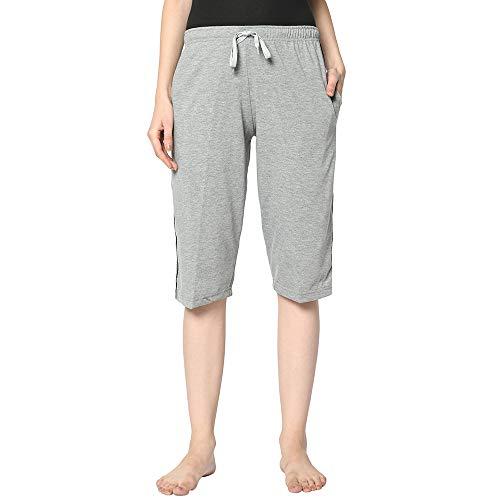 vimal jonney women's cotton three fourth capri shorts with side pockets |women's casual shorts-c1__mlg__01-xl silver