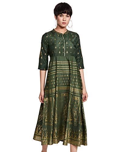 w for woman synthetic a-line dress (20fea11345-501396_green_medium)