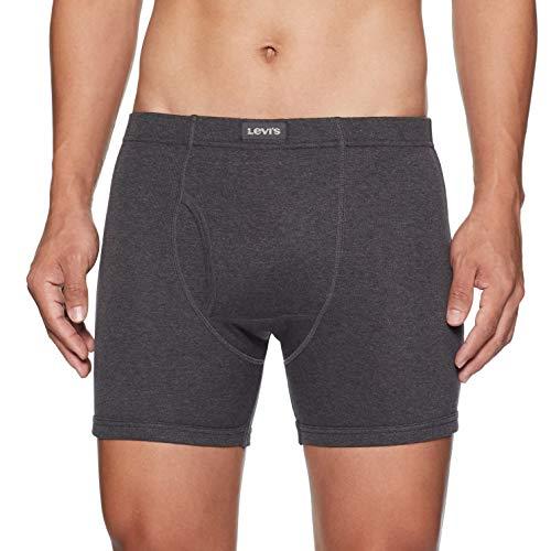 levi's men's regular fit solid boxer (010-boxer brief-wine-p1 l)