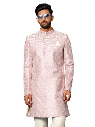 vastramay men's mint green silk blend sherwani only top-a1_vasmiw251pu_36