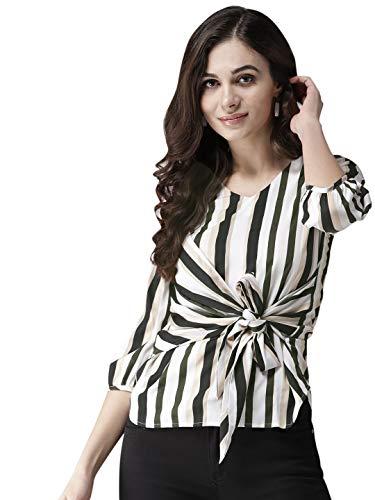 style quotient women off-white & black striped top (ss19sqknoty_obb-xl)