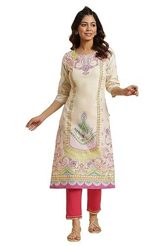 w for woman women's cotton regular kurta (23auw19241-120721_ecru_10)