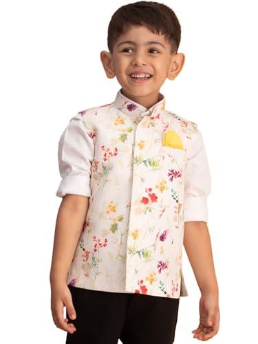 vastramay boys' multi color cream base nehru jacket_vasbj089cr_36