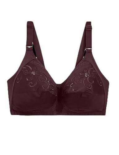 marks & spencer embroidered non wired total support bra t338020xblackcurrant (36c)