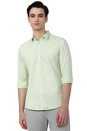 peter england men's slim fit shirt (pcsfsslpg14423_light olive 40)