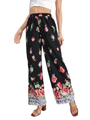 kotty womens printed regular fit trousers multicolour