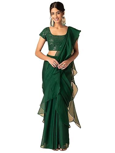 indya women's silk saree (iss00068_green)