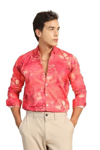 lymio casual shirt for men|| shirt for men|| men stylish shirt || men printed shirt || men long slevee shirt (d-09-18-26-27-25) (l, red)