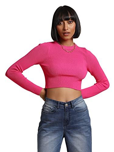 label ritu kumar women's fitted top stpdvn04n29507555-pink-m