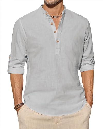 vida loca light grey color men solid cotton blend straight kurta shirt