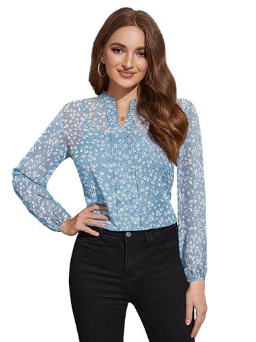 toochki women's sky blue georgette floral straight top suitable in summer wear hip length latest floral printed trendy top for women