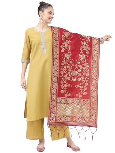 ketch women's polyester kurta set (khk3000074_yellow