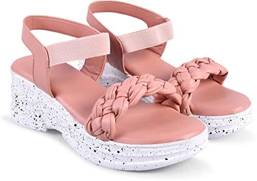 jm looks fashion casual heel sandals with solid comfortable sole for womens & girls sdm-7-peach-39-x