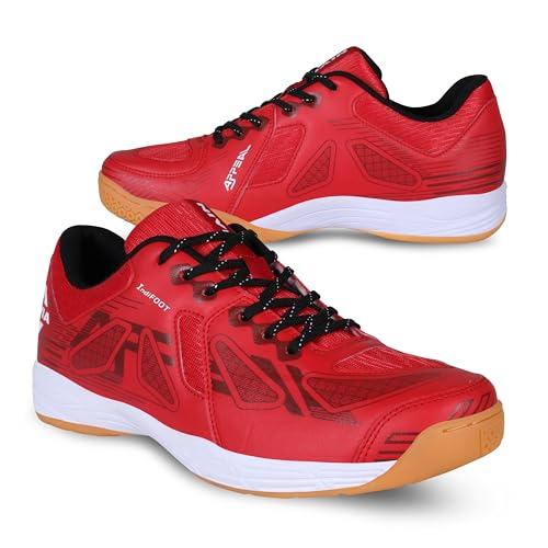 nivia appeal 3.0 badminton shoes | your secret weapon for court domination | stylish, supportive, and built to win | non-marking badminton sports shoes | (crimson red) | size uk03