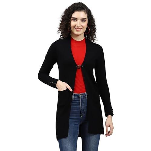 monte carlo black self design front open cardigan