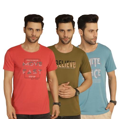 vimal jonney printed multicolor round neck cotton half sleeves tshirt for men(pack of 3)-vimal635292