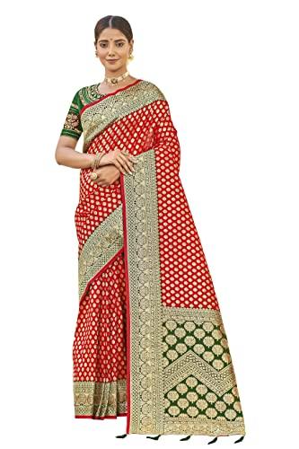 manohari adorable woven pattern banarasi silk saree for women with blouse piece_mn1742