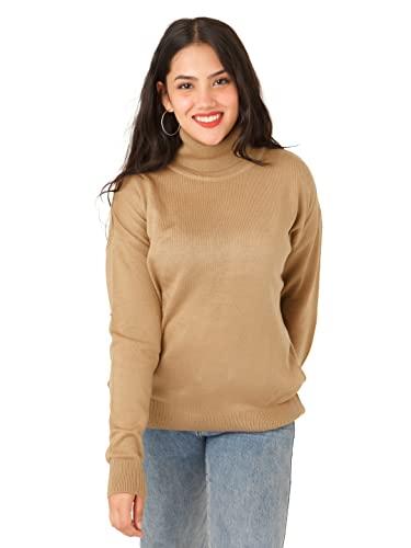 zink london women's tan solid straight sweater